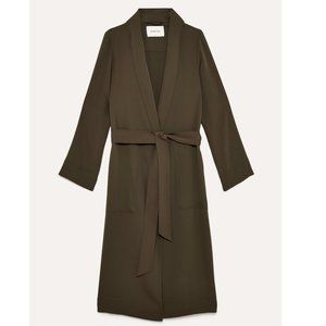 Aritzia Babaton Kahlo long drape trench robe in Olive